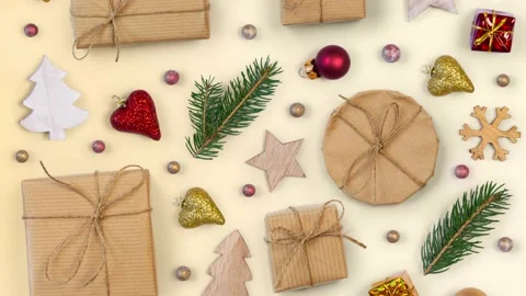 Christmas decorations background Video stock 220612319