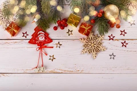 Christmas decorations background Stock Photos