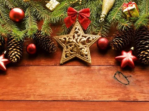 Christmas decorations background Stock Photos