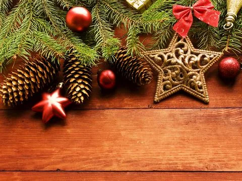 Christmas decorations background Stock Photos
