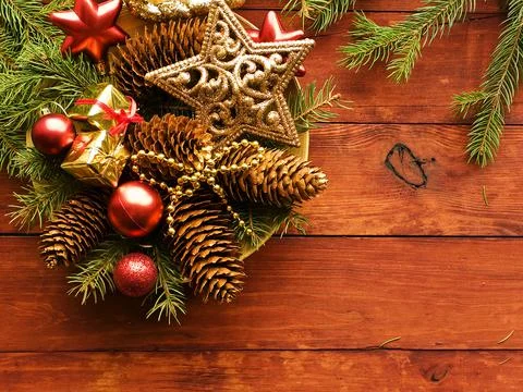 Christmas decorations background Stock Photos