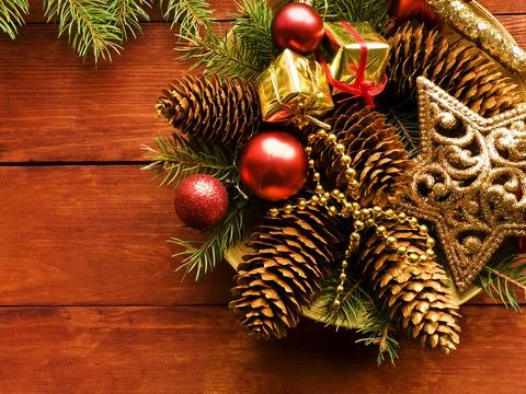 Christmas decorations background Stock Photos