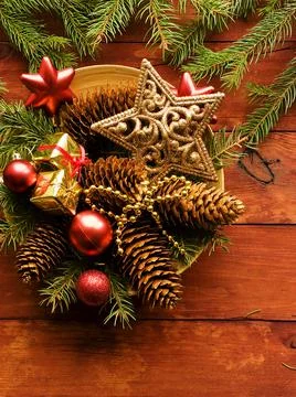 Christmas decorations background Stock Photos