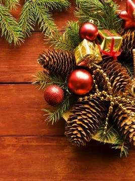 Christmas decorations background Stock Photos