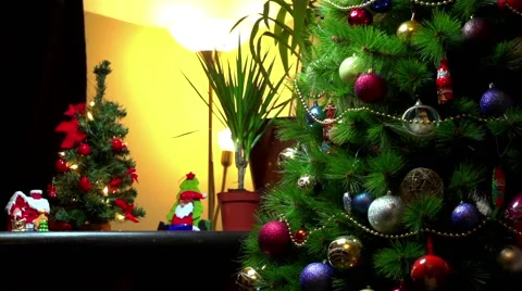Christmas decorations on a beautiful tree Stock Footage 63794794