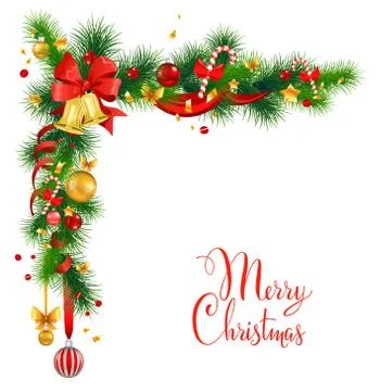 Christmas decorations with bells Stock Illustration