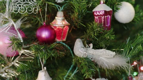 Christmas decorations, bird. Video stock 55972465