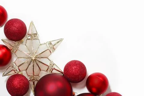 Christmas decorations border Stock Photos