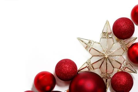Christmas decorations border Stock Photos