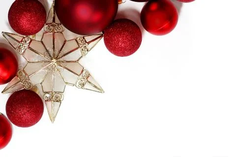 Christmas decorations border Stock Photos
