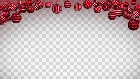 Christmas Decorations Border in seamless loop with transparent background Stock Footage 294259693