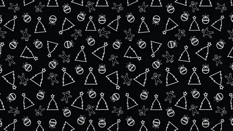 Christmas Decorations BW pattern Stock Footage 255731406