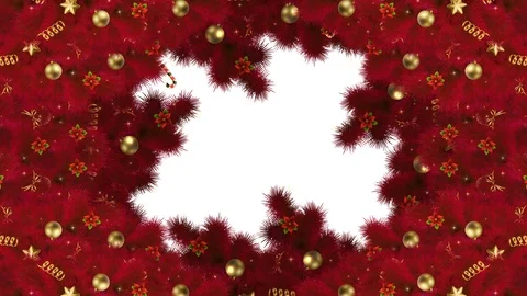 Christmas decorations Cascade Red Alpha Stock Footage 99174283