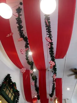 Christmas decorations on the ceiling Stock Photos