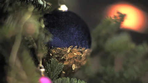 Christmas decorations on the Christmas tree close up Video stock 169937641