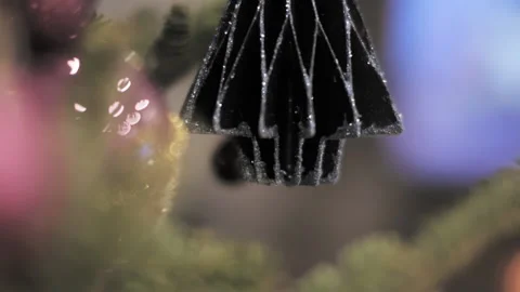 Christmas decorations on the Christmas tree close up Video stock 169937703