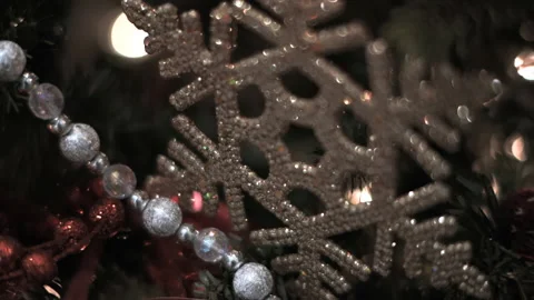 Christmas decorations on the Christmas tree close up Video stock 169938014