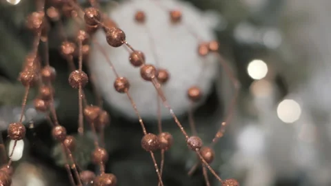 Christmas decorations on the Christmas tree close up Video stock 169938434