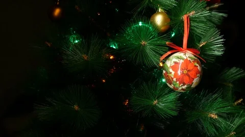 Christmas decorations on a Christmas tree Stock Footage 82594196