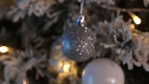 Christmas Decorations On Christmas Tree Video stock 165093098
