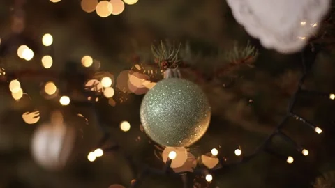 Christmas decorations on the Christmas tree Stock Footage 255743486