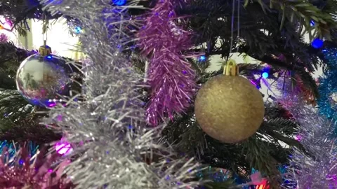 Christmas decorations on a Christmas tree Stock Footage 261856774