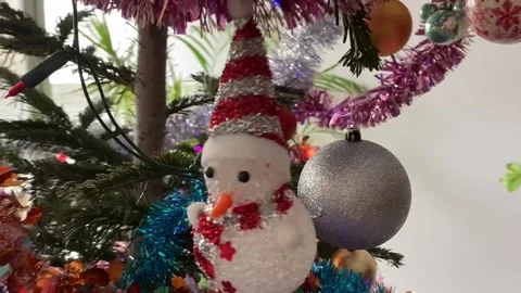 Christmas decorations on a Christmas tree Stock Footage 261856775