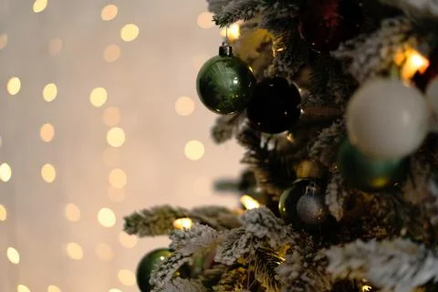 Christmas decorations on the Christmas tree. Stock Photos