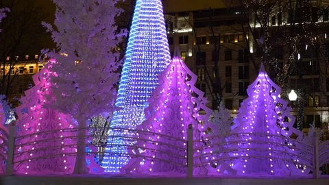 Christmas decorations in the city Stock Footage 71165448