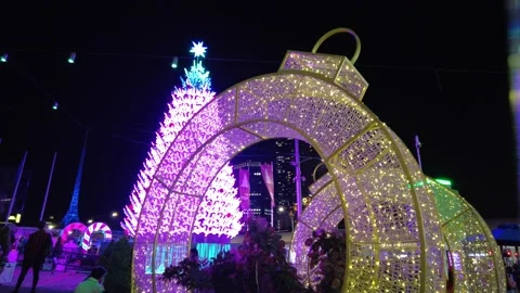 Christmas Decorations in the City Stock Footage 224005339