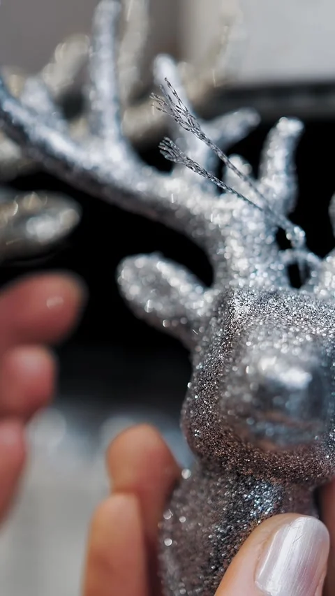 Christmas decorations. close-up. Christmas decorations in the form of golden and Video stock 314113261