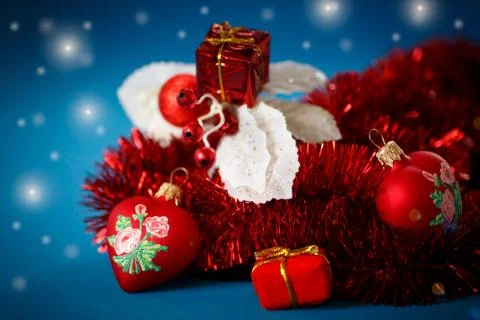 Christmas decorations colored Illustrazione stock