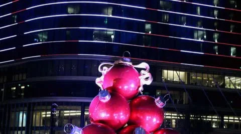 Christmas Decorations Downtown Video stock 17429111