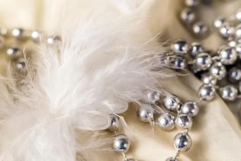 Christmas decorations with feather Stock Photos