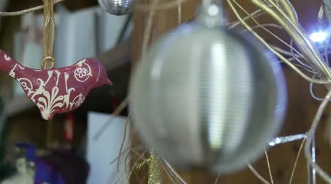 Christmas Decorations Focus Pull Stock Footage 10599758