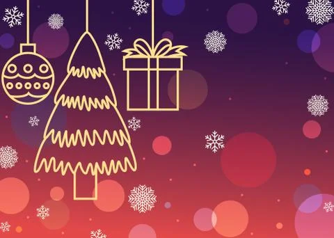 Christmas decorations glowing background Illustrazione stock