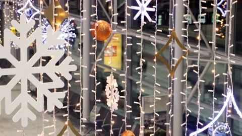 Christmas decorations in the hall Stock Footage 227043606