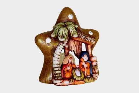 Christmas decorations to hang on white e Stock Photos