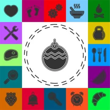 Christmas decorations icon. Logo element illustration. Stock Illustration