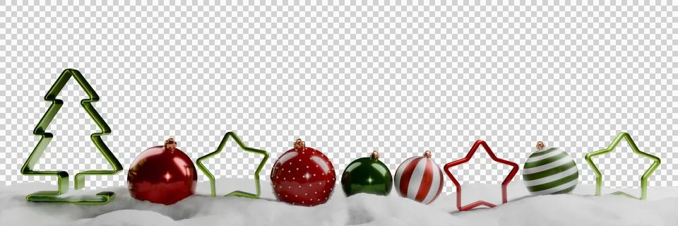 Christmas decorations including a tree Illustrazione stock