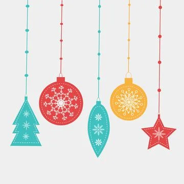 Christmas decorations on a light background for use in advertising Stock Illustration