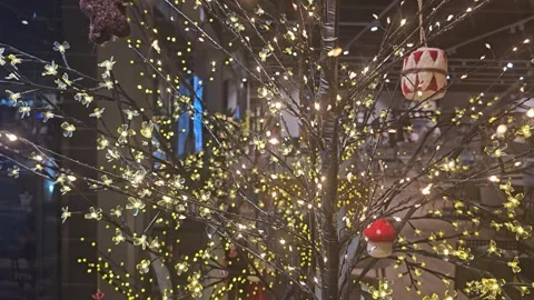 Christmas Decorations At The Mall Stock Footage 295146608