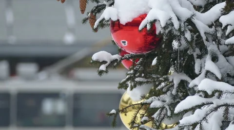 Christmas decorations in Moscow in January 2016 Stock Footage 59173963