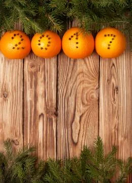 Christmas decorations with oranges Stock Photos