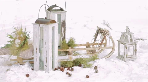 Christmas Decorations Outdoors Stock Footage 61353532
