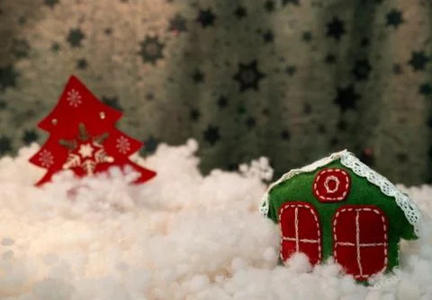 Christmas decorations postcard Stock Photos
