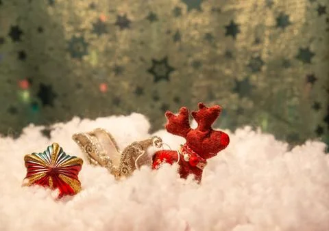 Christmas decorations postcard Stock Photos