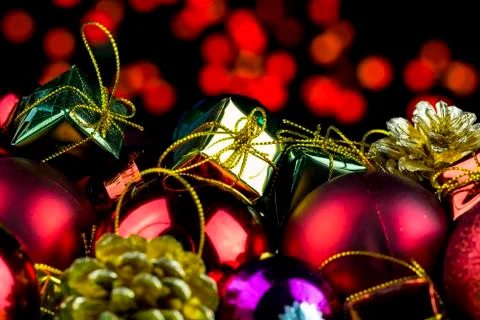 Christmas decorations present Stock Photos