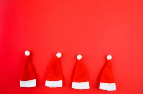 Christmas decorations on a red background Stock Photos