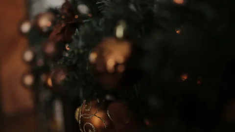 Christmas decorations in the restaurant. Stock Footage 117418300